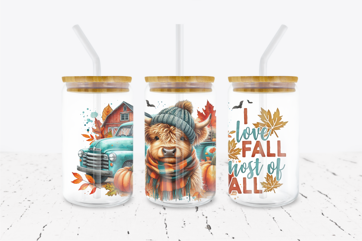 I Love Fall Most Of All - 16 oz Libbey Glass Can Wrap – Crafty Bucks