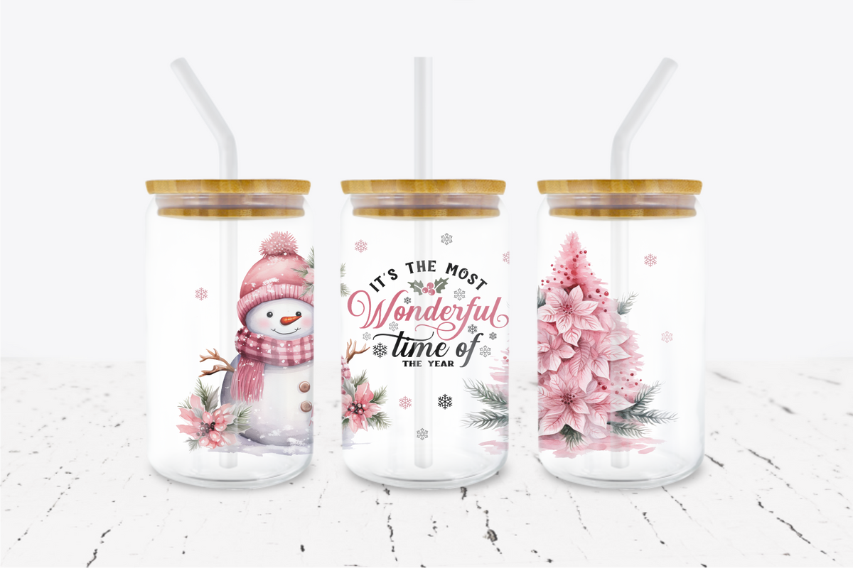 It's The Most Wonderful Time Of The Year - 16 oz Libbey Glass Can Wrap ...