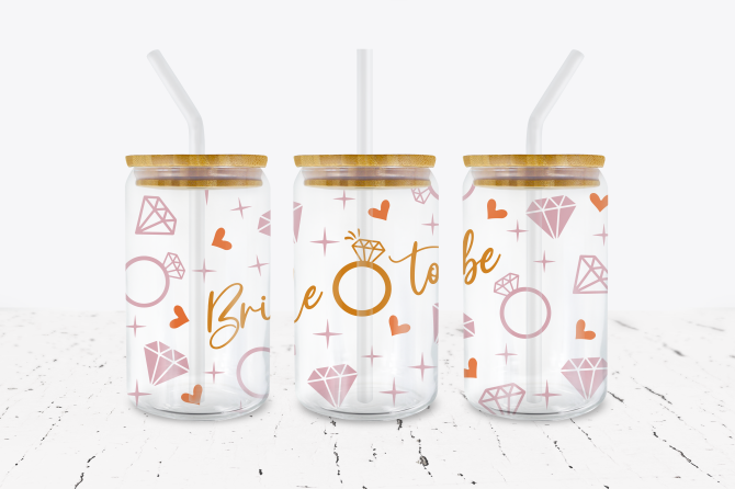 Bride to Be - 16 oz Libbey Glass Can Wrap – Crafty Bucks
