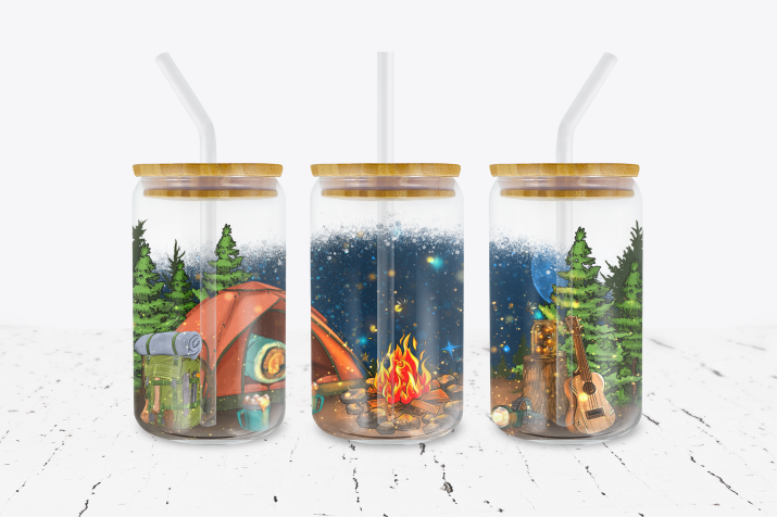 Camping - 16 oz Libbey Glass Can Wrap – Crafty Bucks