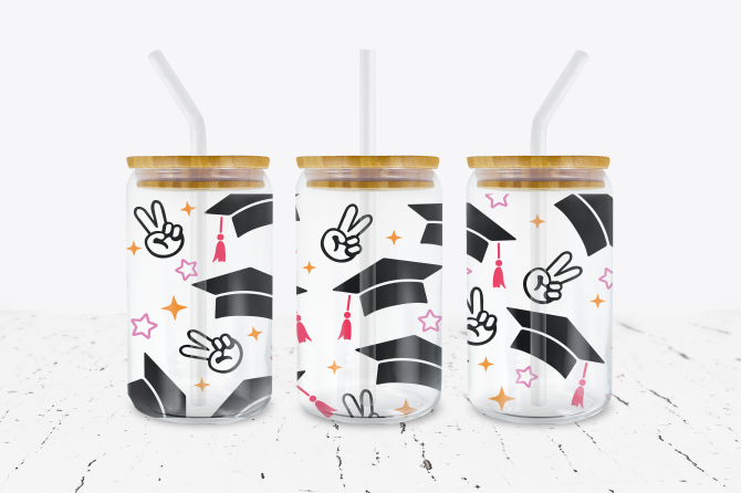 Graduation - 16 oz Libbey Glass Can Wrap – Crafty Bucks
