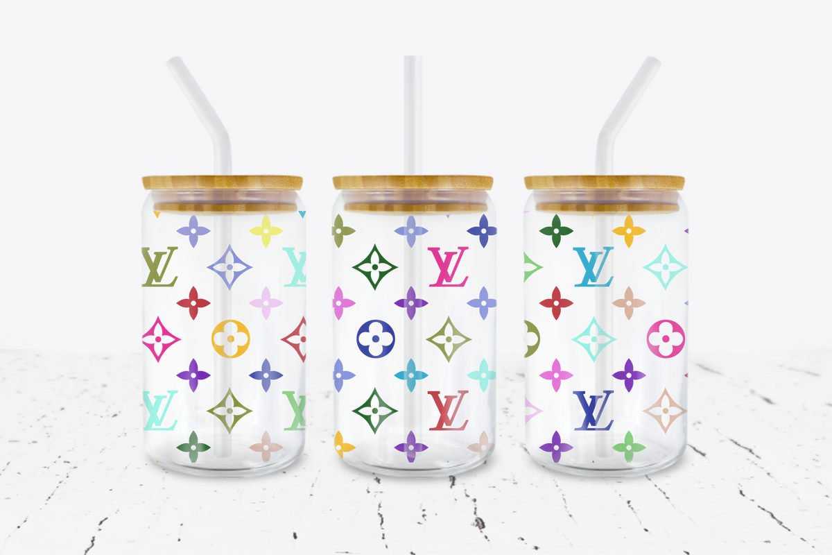Designer Bag Inspired - 16 oz Libbey Glass Can Wrap – Crafty Bucks