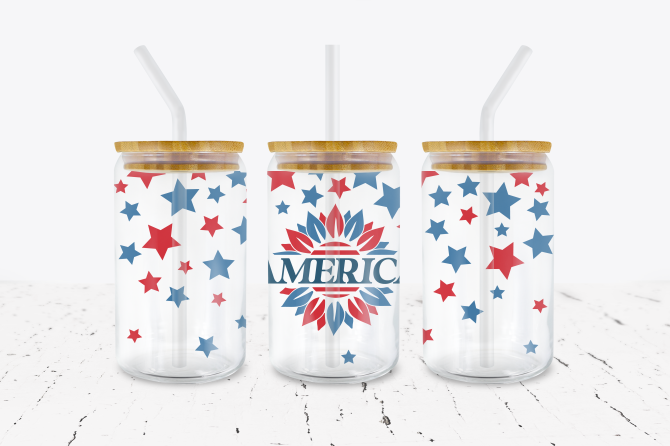 America - 16 oz Libbey Glass Can Wrap – Crafty Bucks