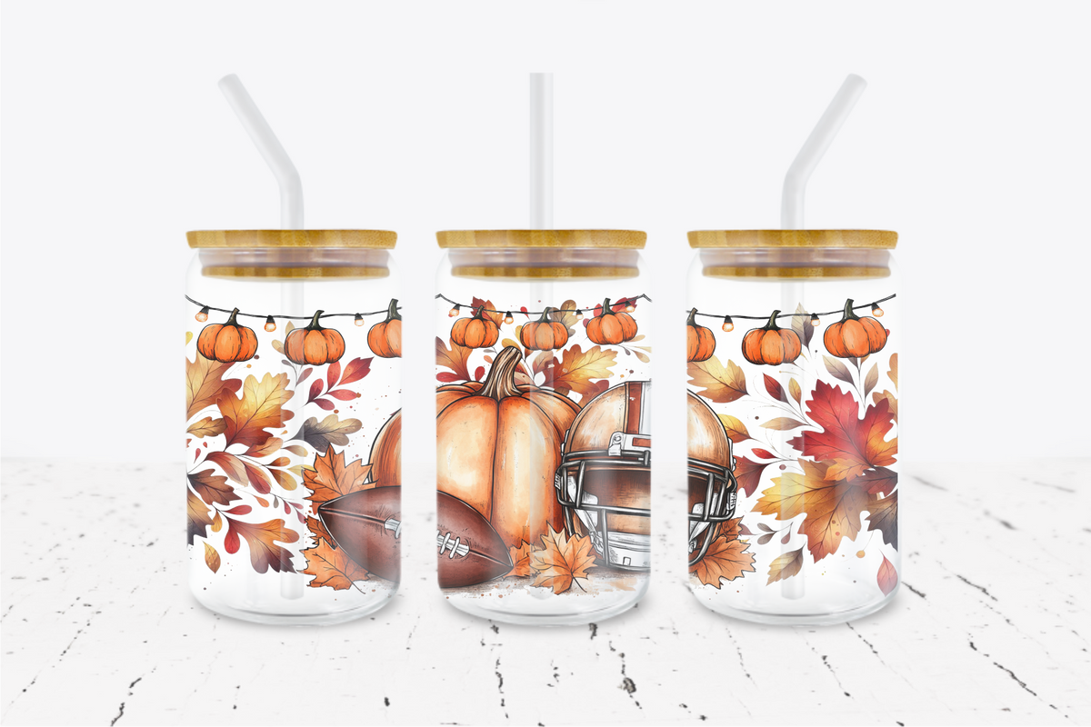 Fall Scene - 16 oz Libbey Glass Can Wrap – Crafty Bucks
