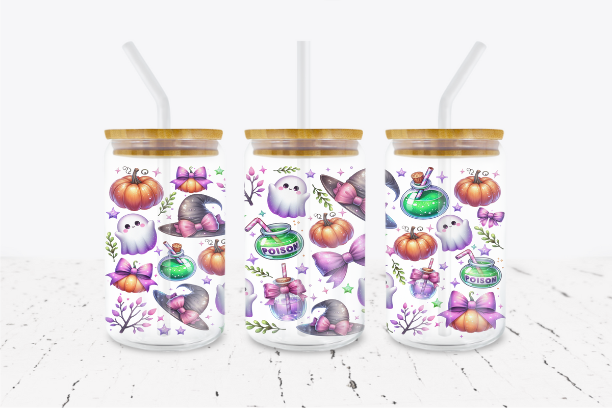 Halloween Elements - 16 oz Libbey Glass Can Wrap – Crafty Bucks