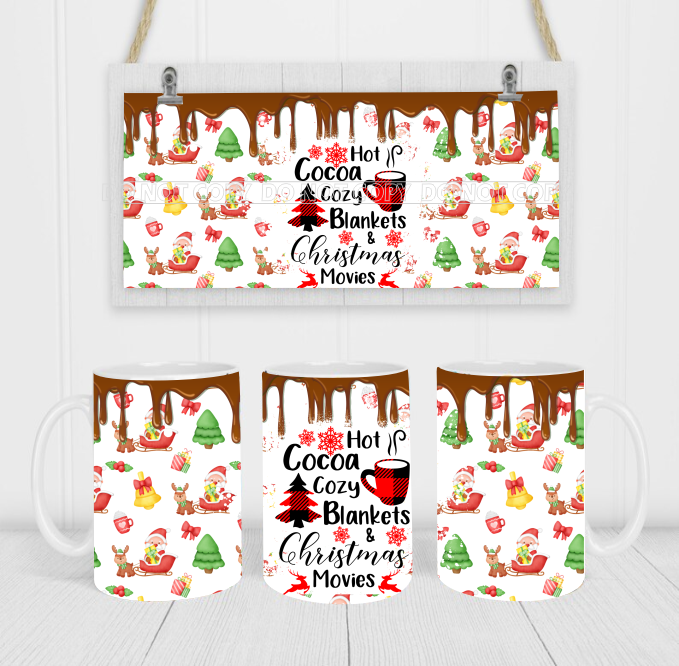 Puffy vinyl 20oz tumbler wrap Christmas movie