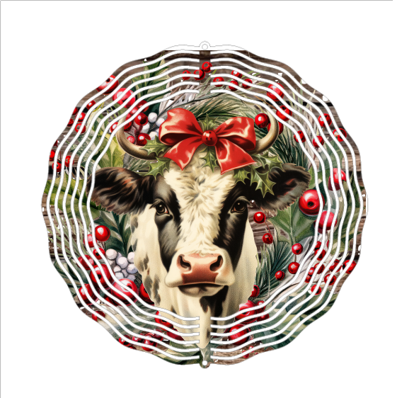 Christmas Country Cow - Wind Spinner - Sublimation Transfers