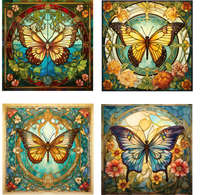Butterfly Art Square Coaster Kit - Includes 4 Coasters