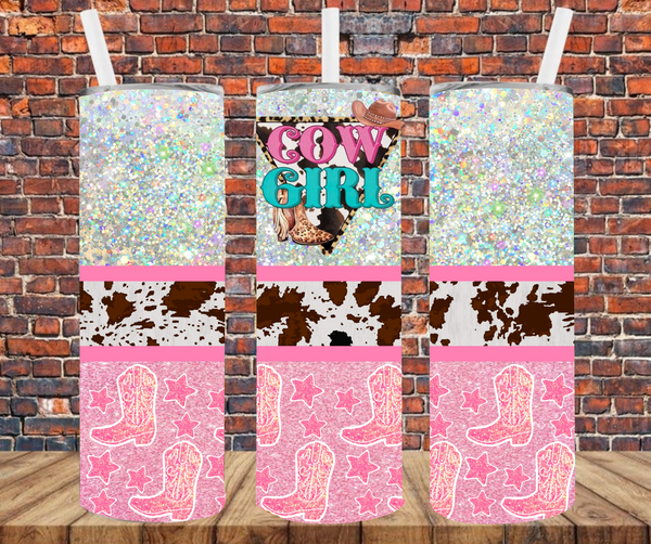 Cow Girl - Tumbler Wrap - Sublimation Transfers