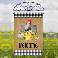 Country Rooster - Garden Flag Sublimation Transfers
