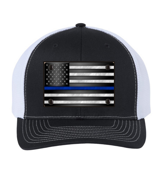 Blue Line Police - Metal Hat Patches