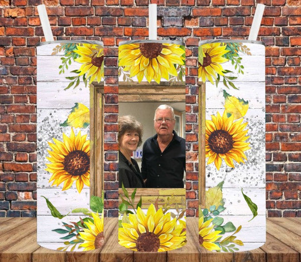 Single Image - Sunflowers - Add Your Own Photos - Sublimation Tumbler Wrap