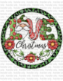 Love Christmas Gnomes - Round Sign Design - Sublimation