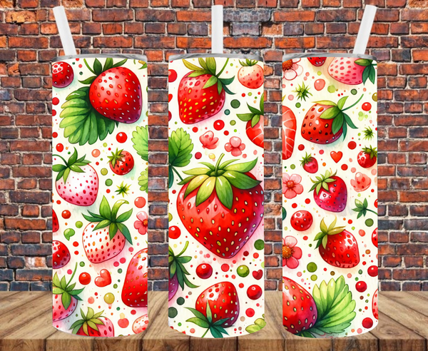 Strawberries - Tumbler Wrap - Sublimation Transfers