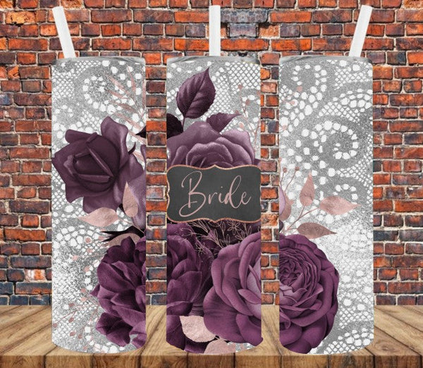 Bride Purple Roses - Tumbler Wrap Sublimation Transfers