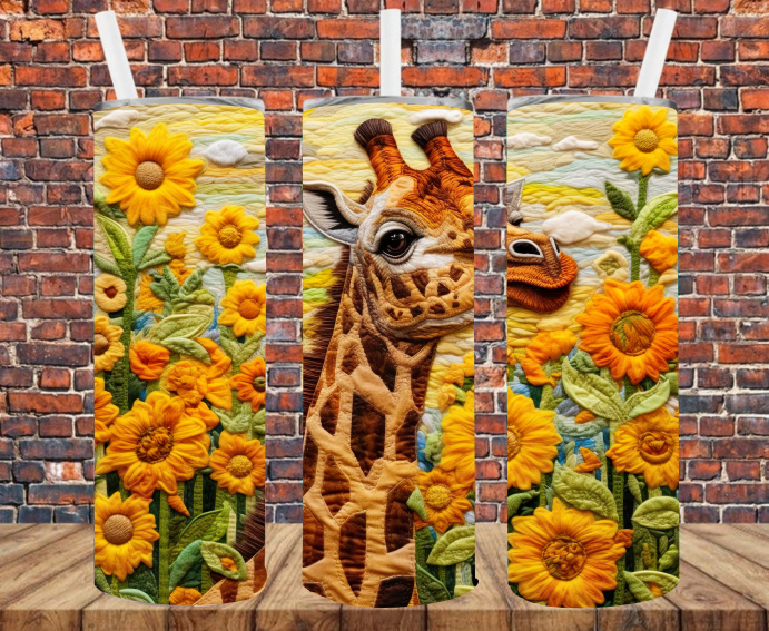 Giraffe 20 oz Skinny Tumbler Sublimation, Giraffe Tumbler Wrap PNG