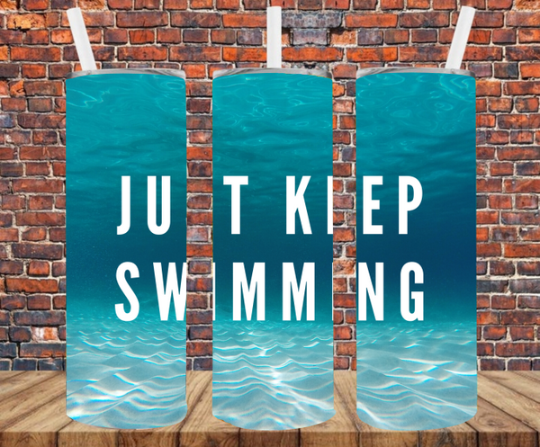 Keep Swimming - Tumbler Wrap - Sublimation Transfers