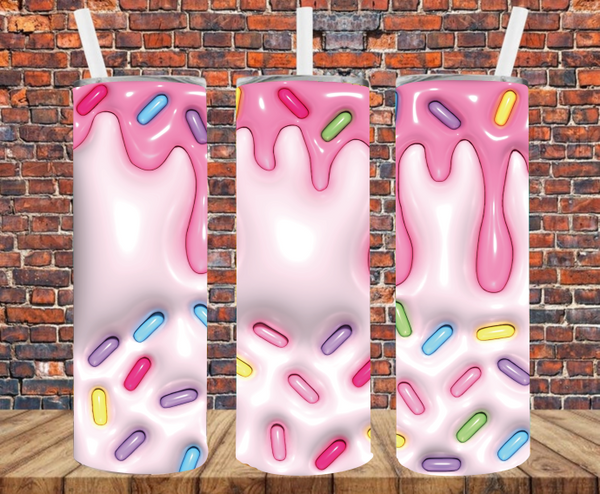 Icing & Sprinkles - Puff Inflated Effect - Tumbler Wrap - Sublimation Transfers
