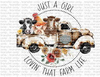 Just a Girl Loving that Farm Life - Waterslide, Sublimation Transfers
