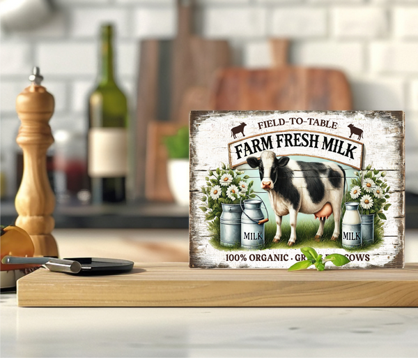 Farm Fresh Milk - Cutting Board - Sublimation Transfer