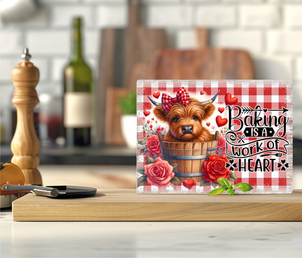 Baking Is A Work Of Heart - Cutting Board - Sublimation Transfer