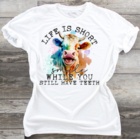 Life Is Shorts, Smile While You Still Have Teeth - DTF Transfer