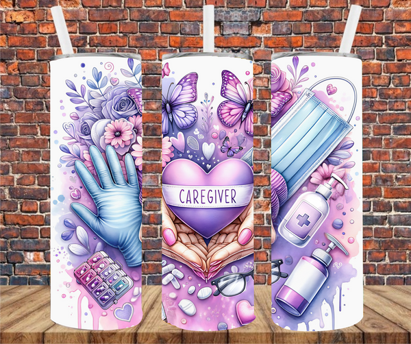 Caregiver - Tumbler Wrap - Vinyl Transfers