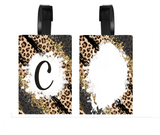 Leopard Print Monogram - Luggage & Bag Tags - Sublimation Transfer