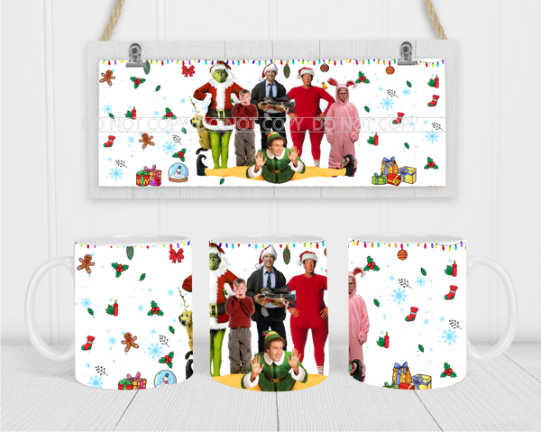 Christmas Characters - Coffee Mug Wrap - Sublimation Transfers