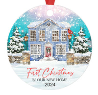 First Christmas In Our New Home 2024 - Sublimation Ornament Transfers