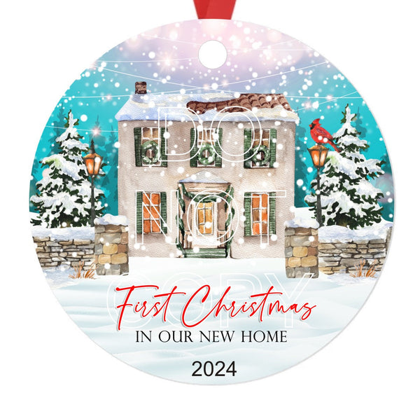 First Christmas In Our New Home 2024 - Sublimation Ornament Transfers