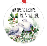 Our First Christmas As Mr. & Mrs. 2024 - Sublimation Ornament Transfers