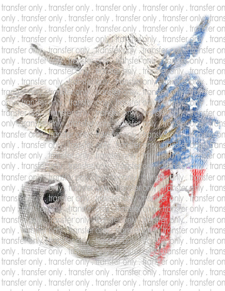 Cow American Flag - Waterslide, Sublimation Transfers