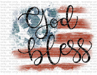 God Bless America - Waterslide, Sublimation Transfers