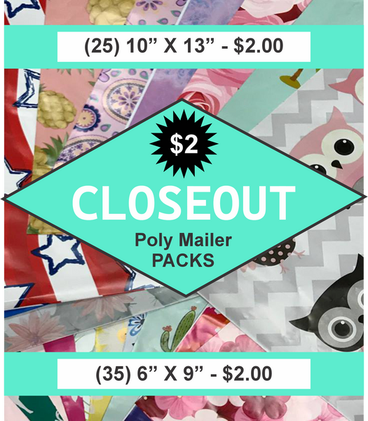 CLOSEOUT -  Poly Shipping Mailer Envelopes