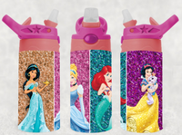 Princesses - 12 oz Tumbler Wrap Sublimation Transfers