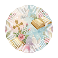 Easter Dove, Bible, Cross  - Wind Spinner - Sublimation Transfers