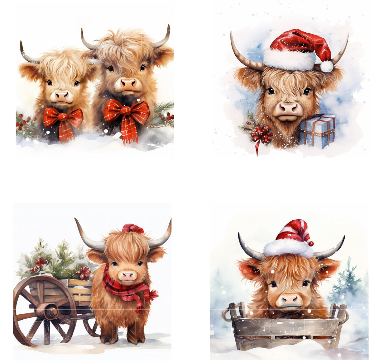 Christmas Country Cows - Square Sublimation Sheet – Crafty Bucks