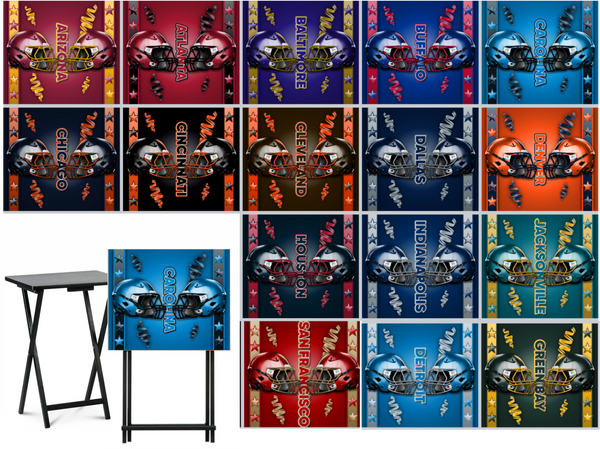 Football - Choose Team (Set 1) - Facing Helmets - Tray Table Wrap - Permanent