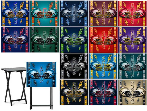 Football - Choose Team (Set 2) - Facing Helmets - Tray Table Wrap - Permanent