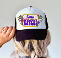 Mama Didn't Raise No Bitch - Trucker Hat Patch - Faux Embroidered