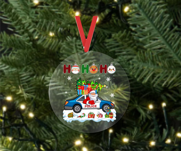 Ho Ho Ho Christmas Police- Christmas Ornament -  UV DTF Decals