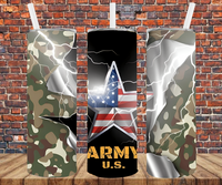 Patriotic Army - Tumbler Wrap - Sublimation Transfers
