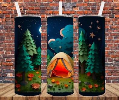Camping & Tent - Tumbler Wrap - Sublimation Transfers