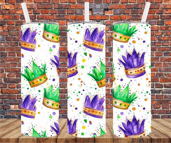 Mardi Gras Crowns - Tumbler Wrap - Vinyl Transfers