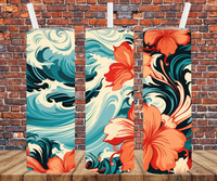 Hawaiiian Waves - Tumbler Wrap - Sublimation Transfers