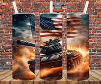 Patriotic Military Tank - Tumbler Wrap - Sublimation Transfers