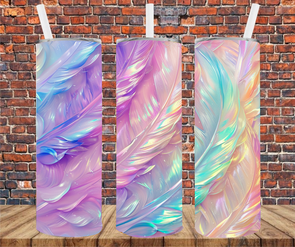 Shimmer Feathers - Tumbler Wrap - Sublimation Transfer