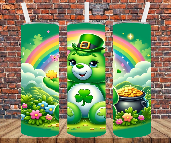 St. Patrick's Bear - Tumbler Wrap - Vinyl Transfers