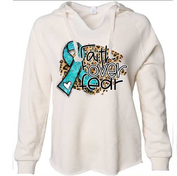 Faith Over Fear Teal Ribbon - DTF Transfer